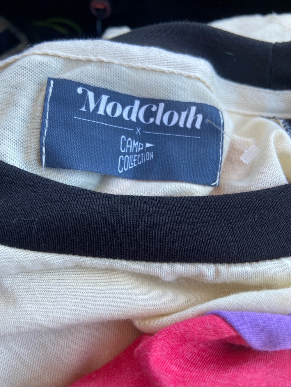ModCloth Colorblock Tee in Black, Cream, Pink, Purple